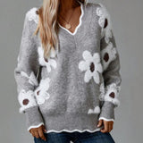 Annabel — Printed Floral V-Neck Blouse