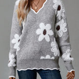 Annabel — Printed Floral V-Neck Blouse