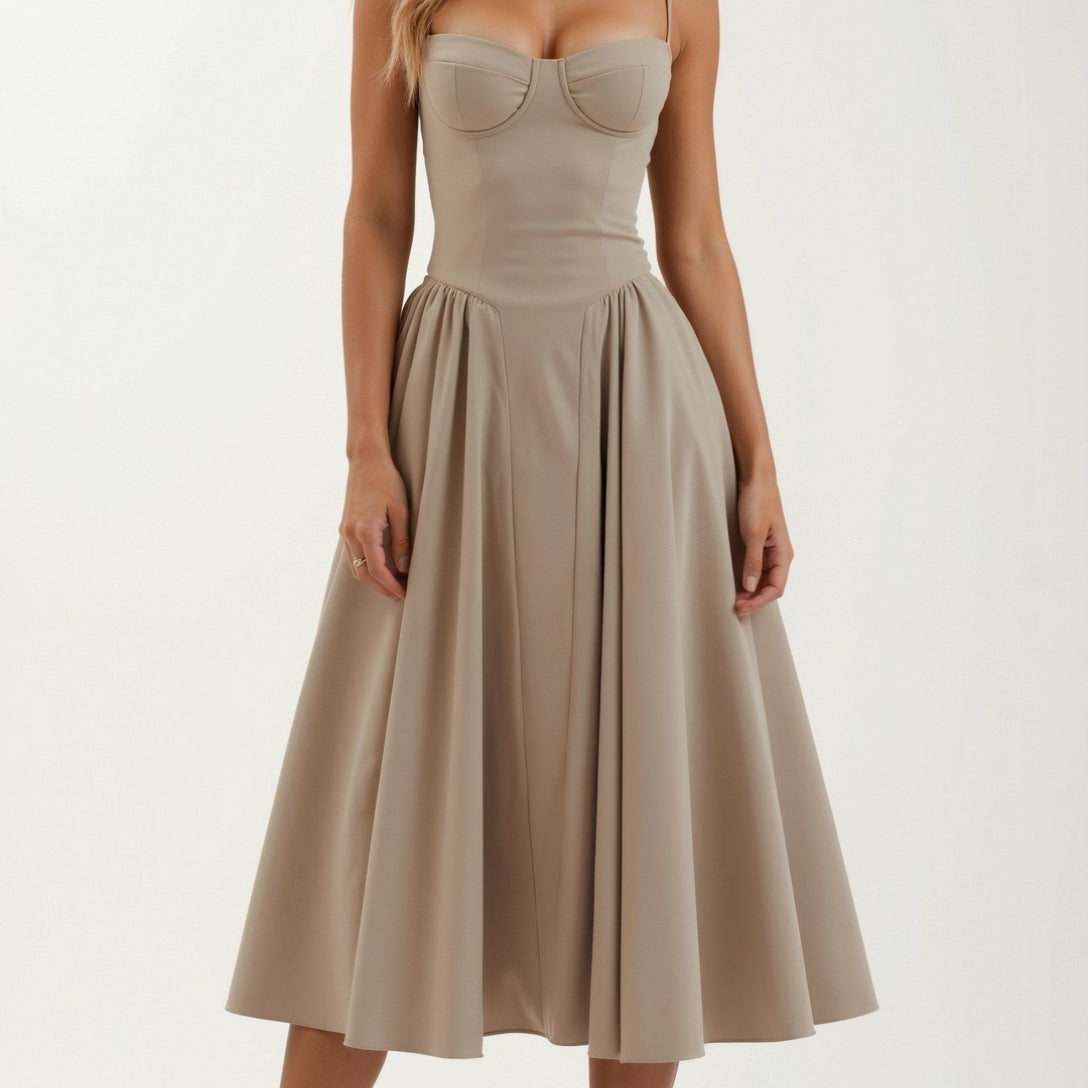 Kelsey - Structured Corset Midi Dress
