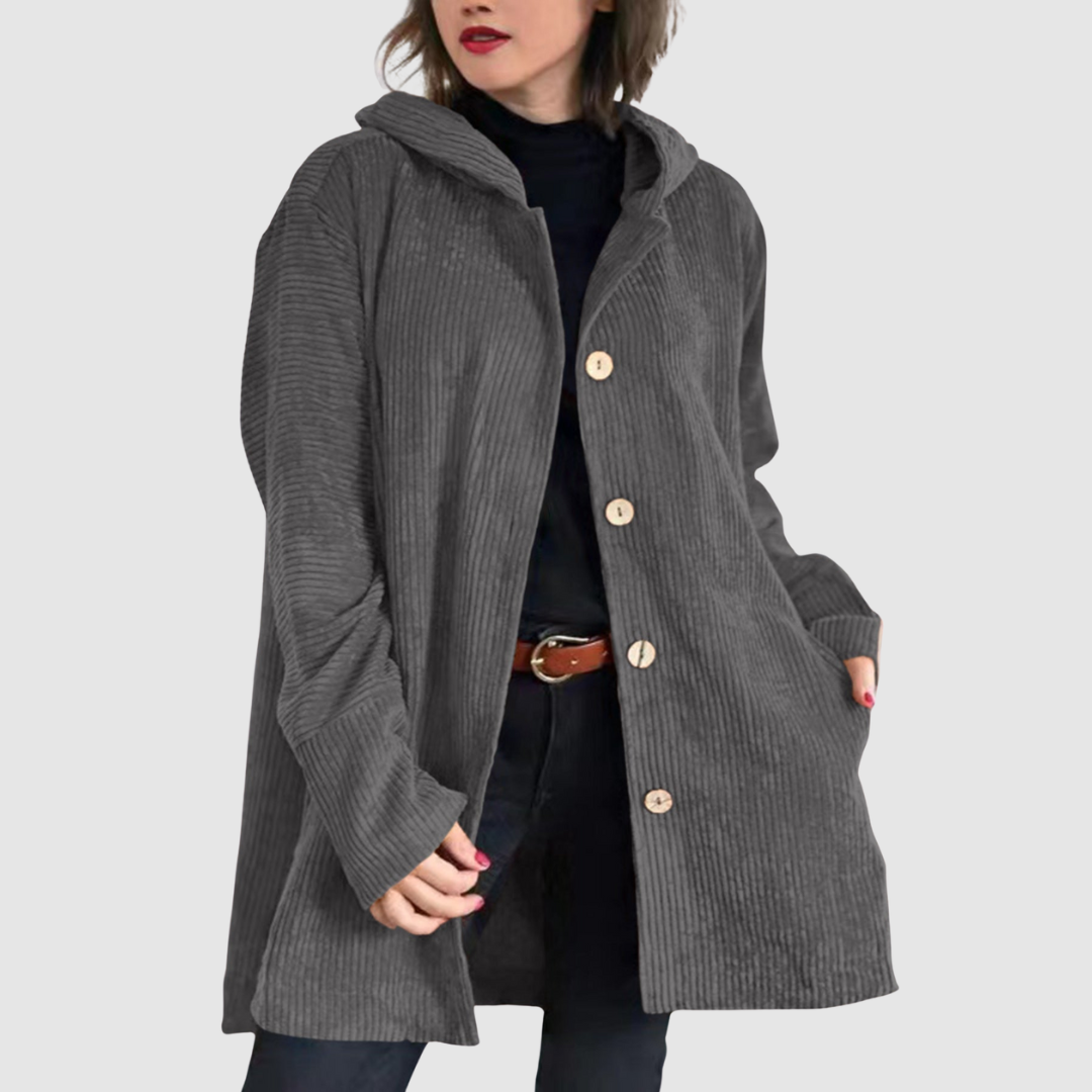 Stella — Comfortable Hooded Velvet Jacket
