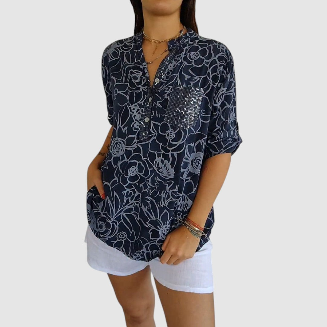 Alice — Printed Floral Blouse