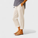 Nina — Linen Wool Cotton Trousers