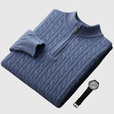 Rowan — Men's Woven Cashmere Collared Jumper