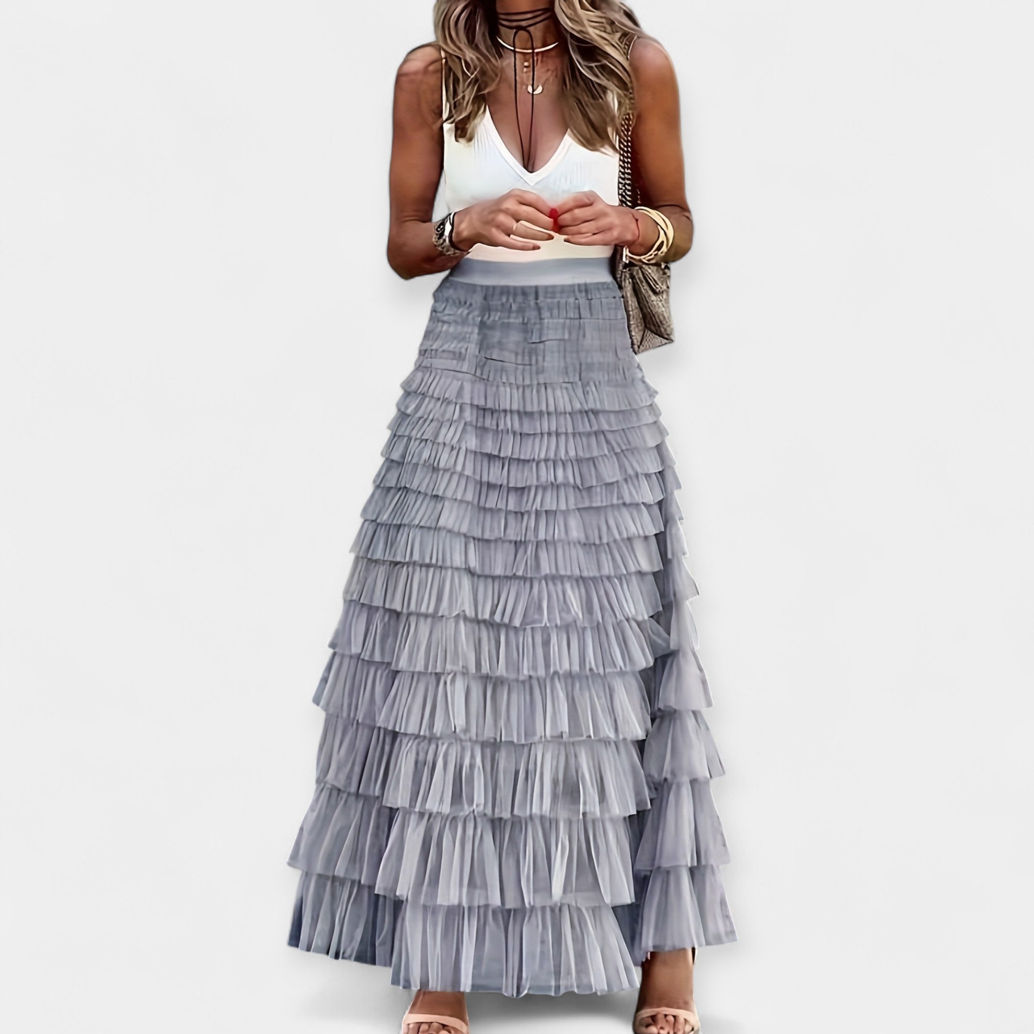 Valerie — Boho Satin Skirt
