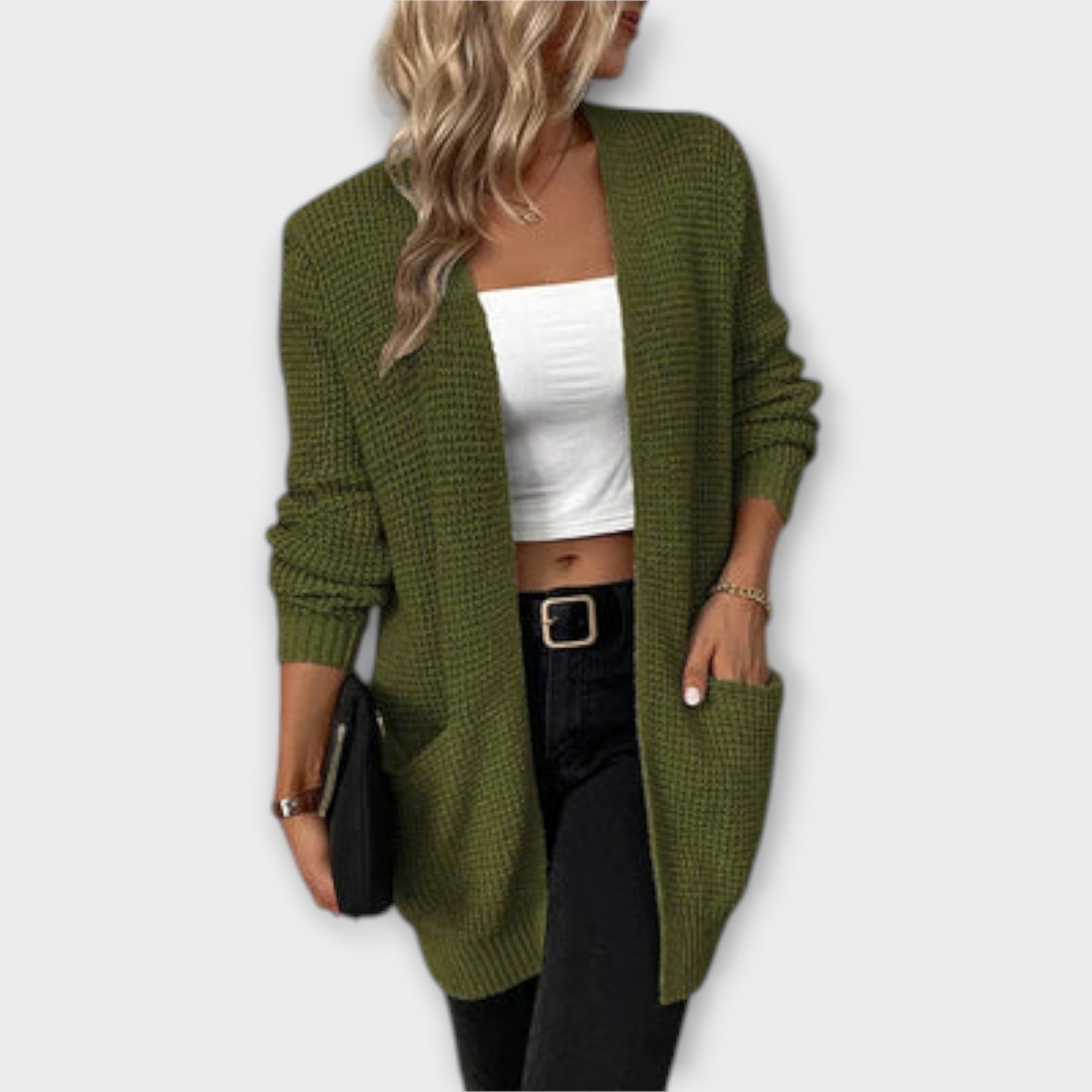 Nancy — Comfortable Woven Cardigan