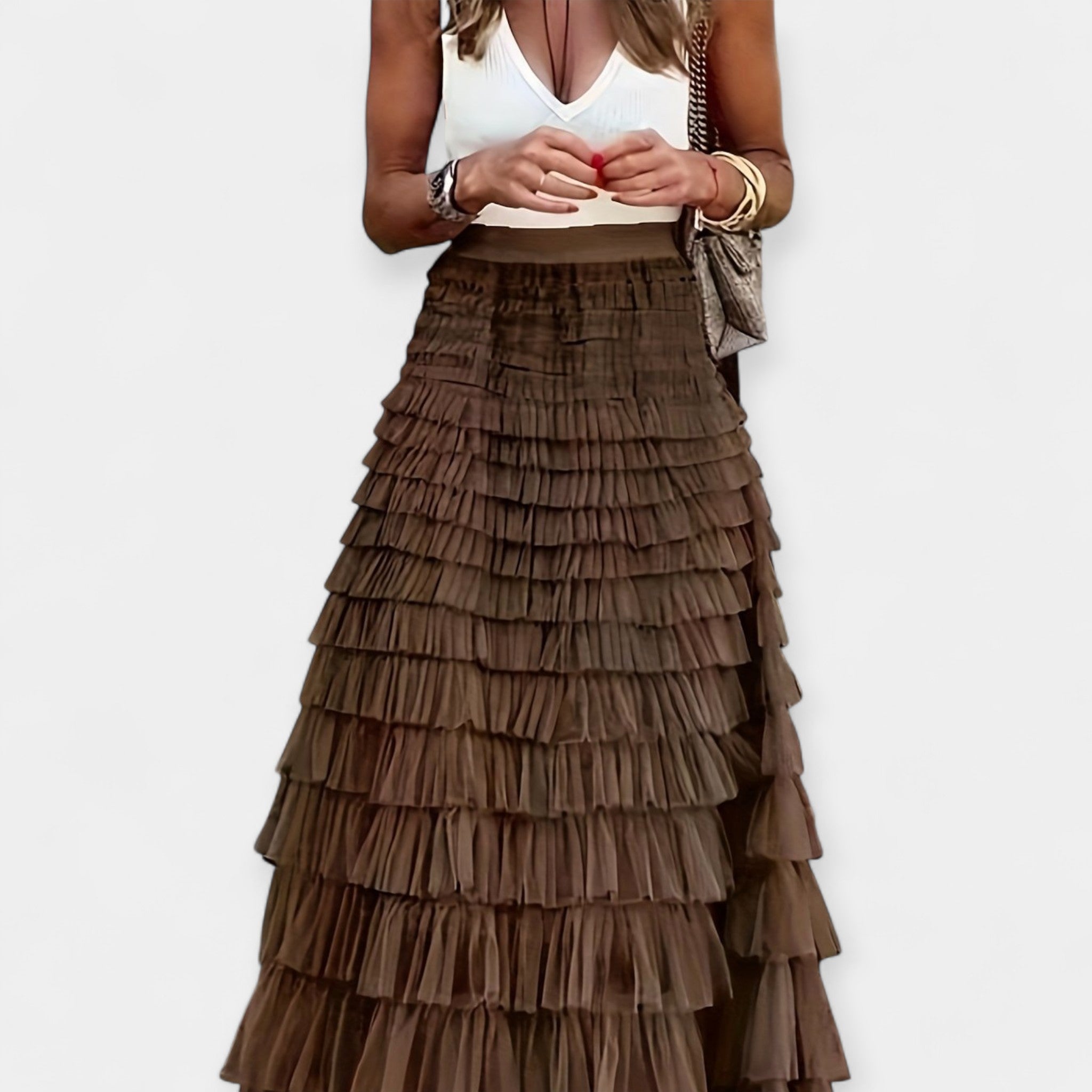 Valerie — Boho Satin Skirt