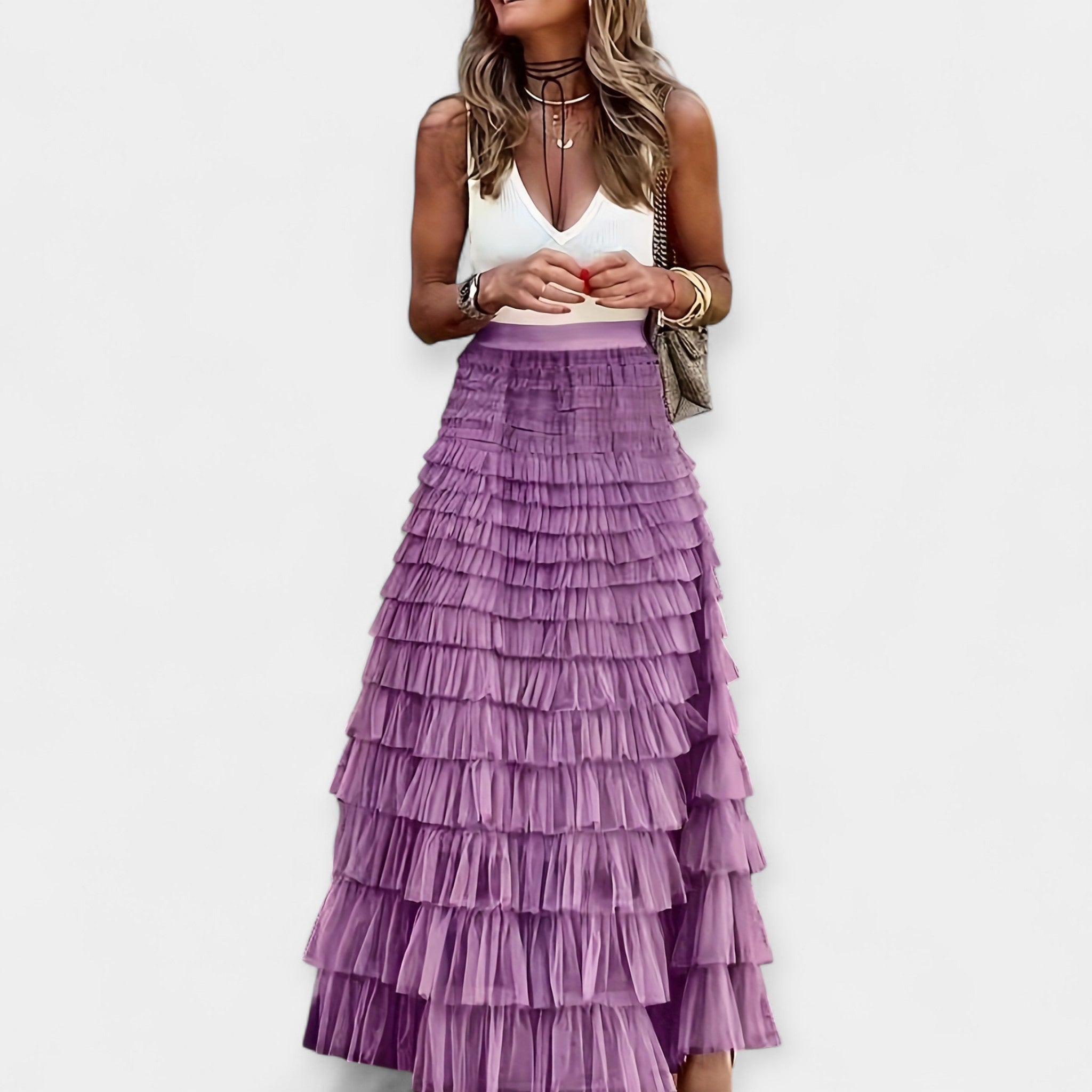 Valerie — Boho Satin Skirt
