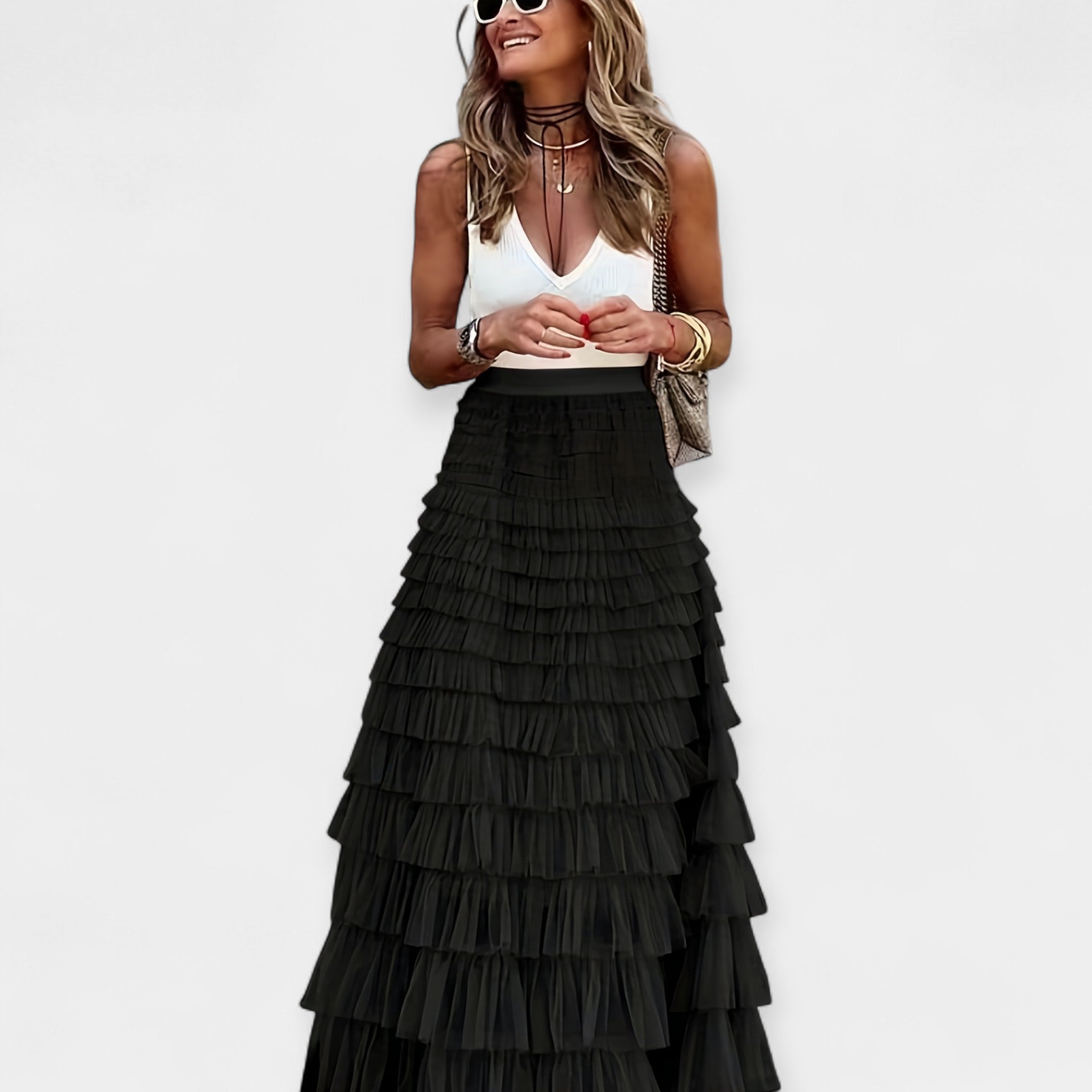 Valerie — Boho Satin Skirt