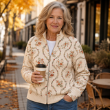 Vivienne | Floral Vine Zip Cardigan