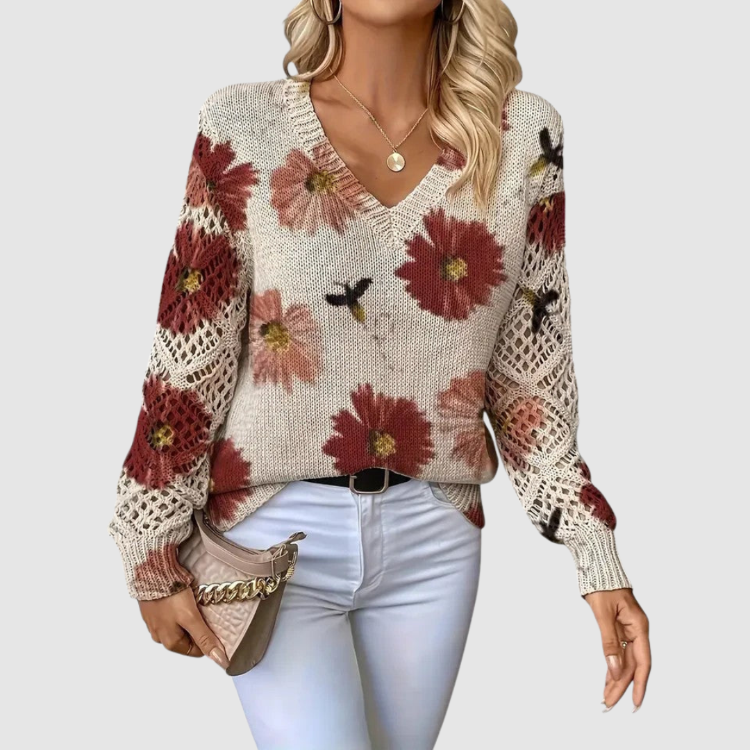 Heidi — Elegant Printed Floral Jumper