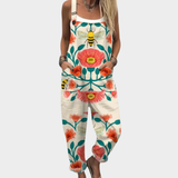 Delta — Fitted Printed Wide-Leg Jumpsuit