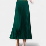 Georgia — Pleated Long Satin Skirt