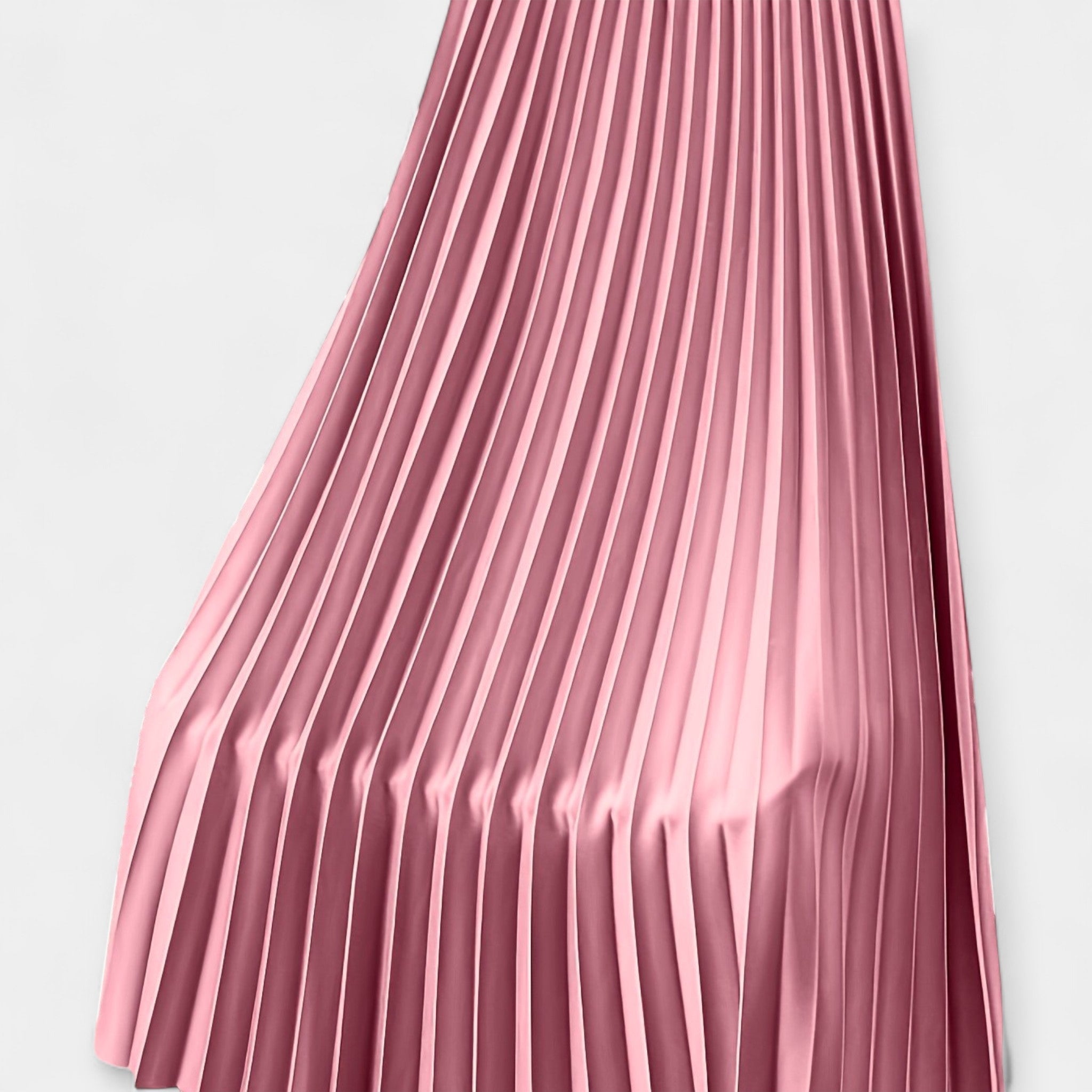 Georgia — Pleated Long Satin Skirt