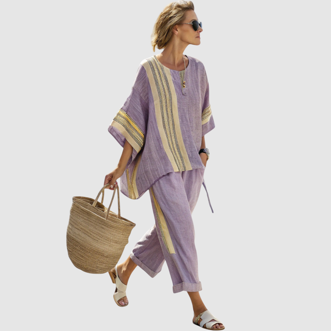 Peyton — Striped Linen Set