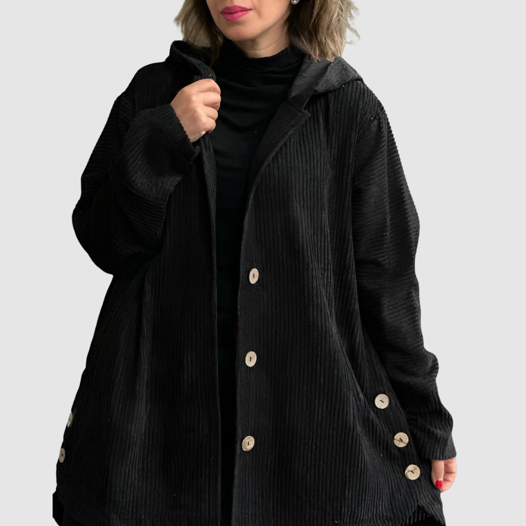 Stella — Comfortable Hooded Velvet Jacket