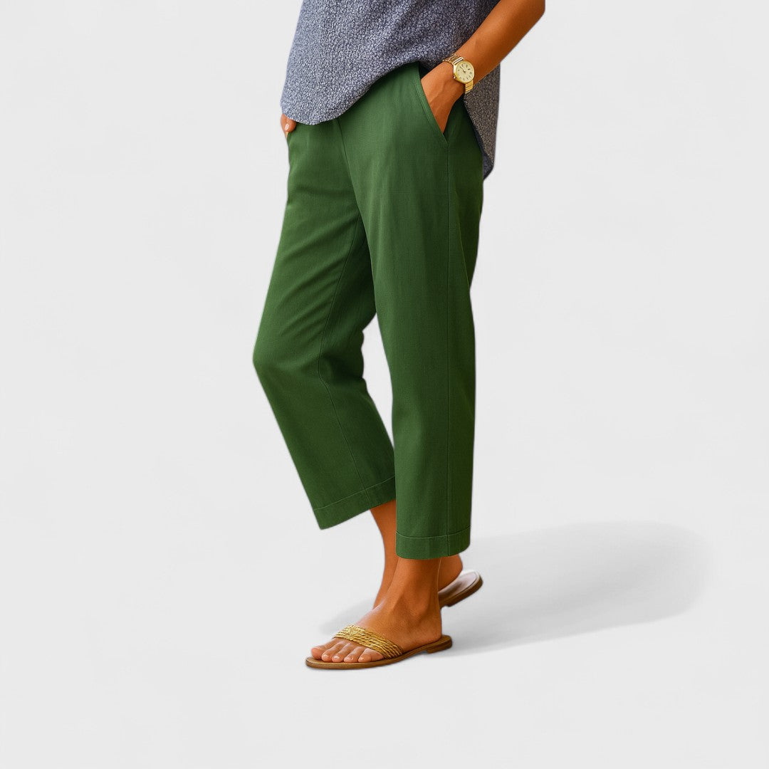 Nina — Linen Wool Cotton Trousers