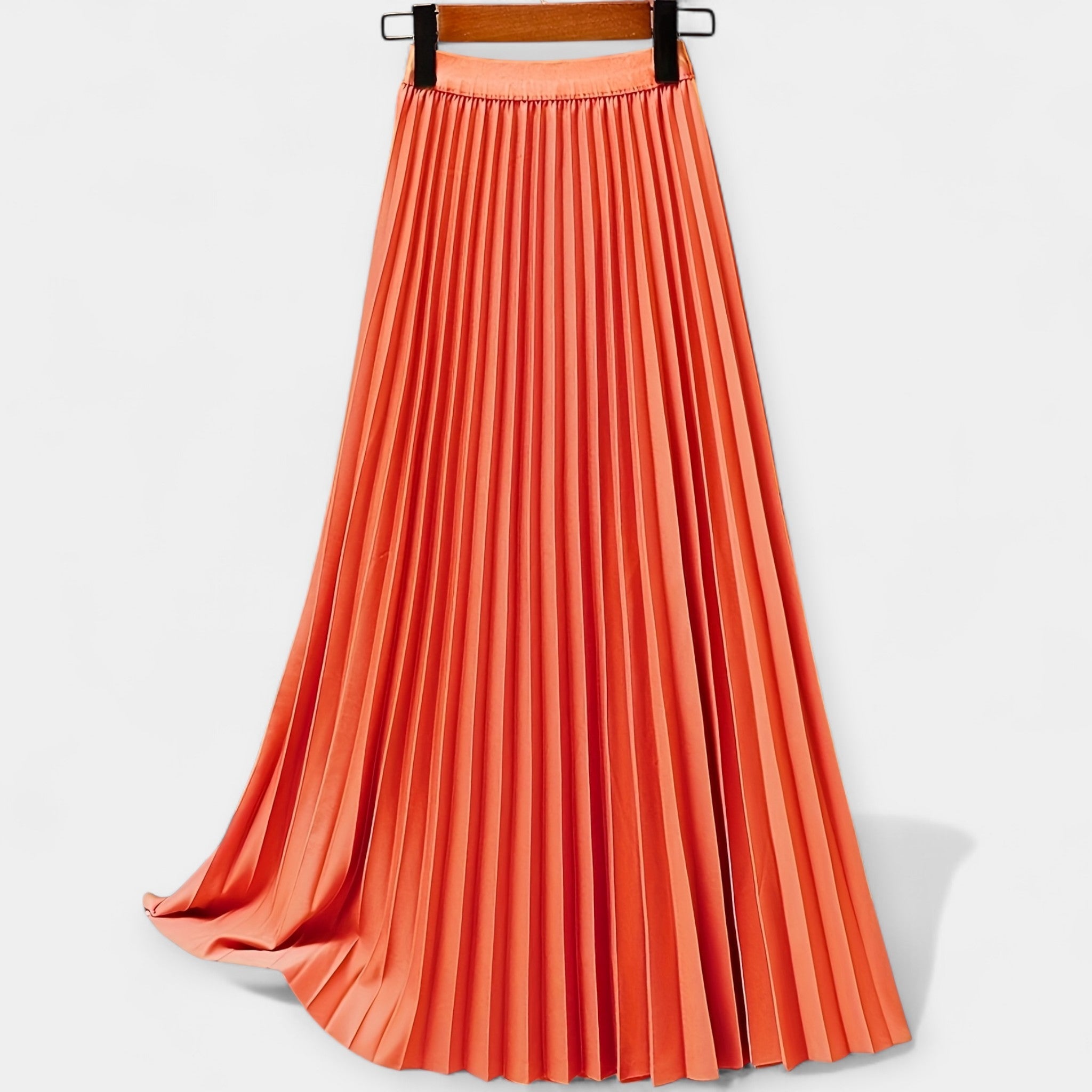 Georgia — Pleated Long Satin Skirt