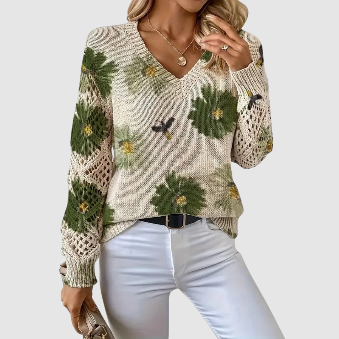 Heidi — Elegant Printed Floral Jumper