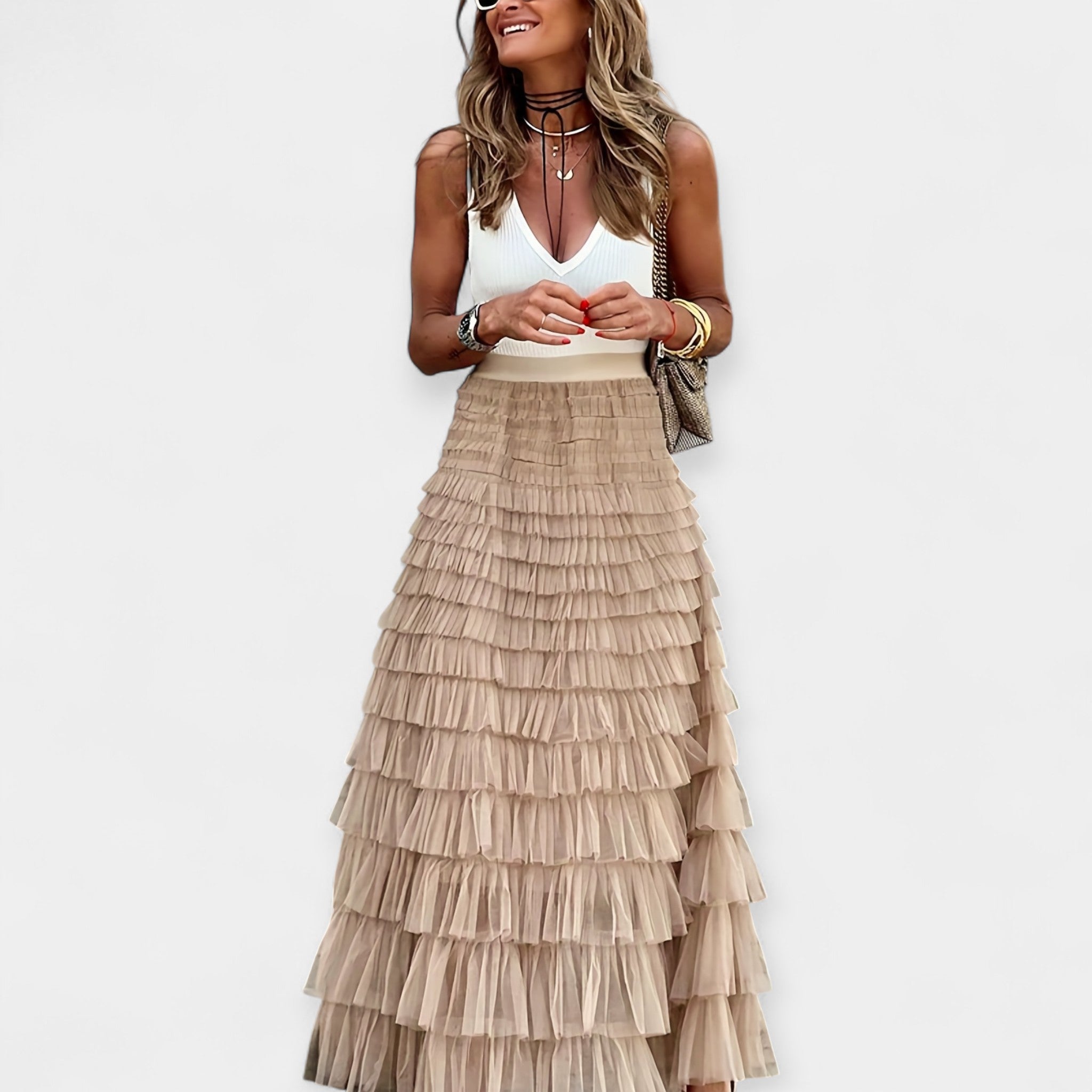 Valerie — Boho Satin Skirt
