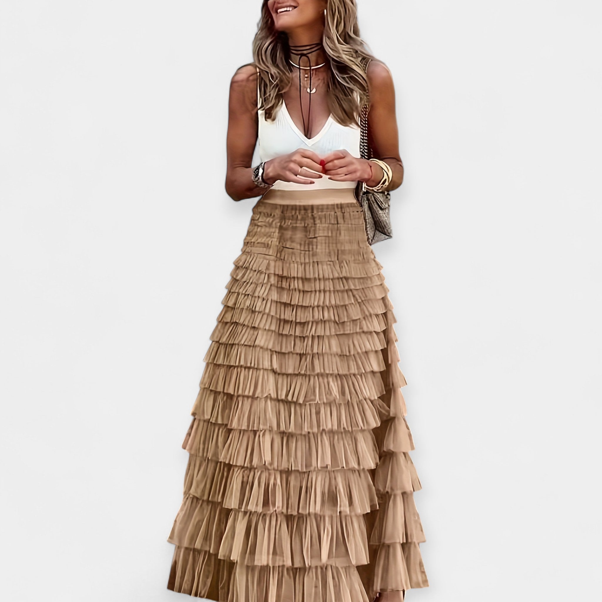 Valerie — Boho Satin Skirt