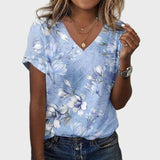 Vera — Floral V-Neck Blouse