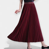 Georgia — Pleated Long Satin Skirt
