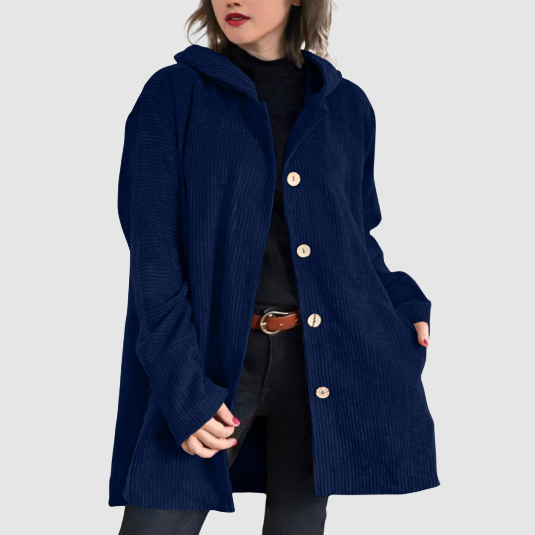 Stella — Comfortable Hooded Velvet Jacket