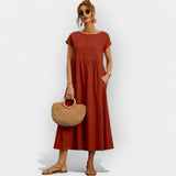 Vera — Flowing Wool Cotton Dress