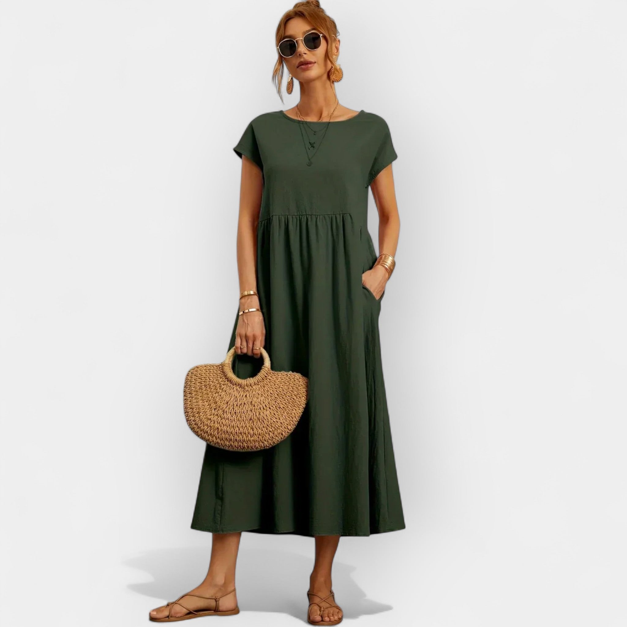 Vera — Flowing Wool Cotton Dress