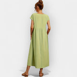 Vera — Flowing Wool Cotton Dress