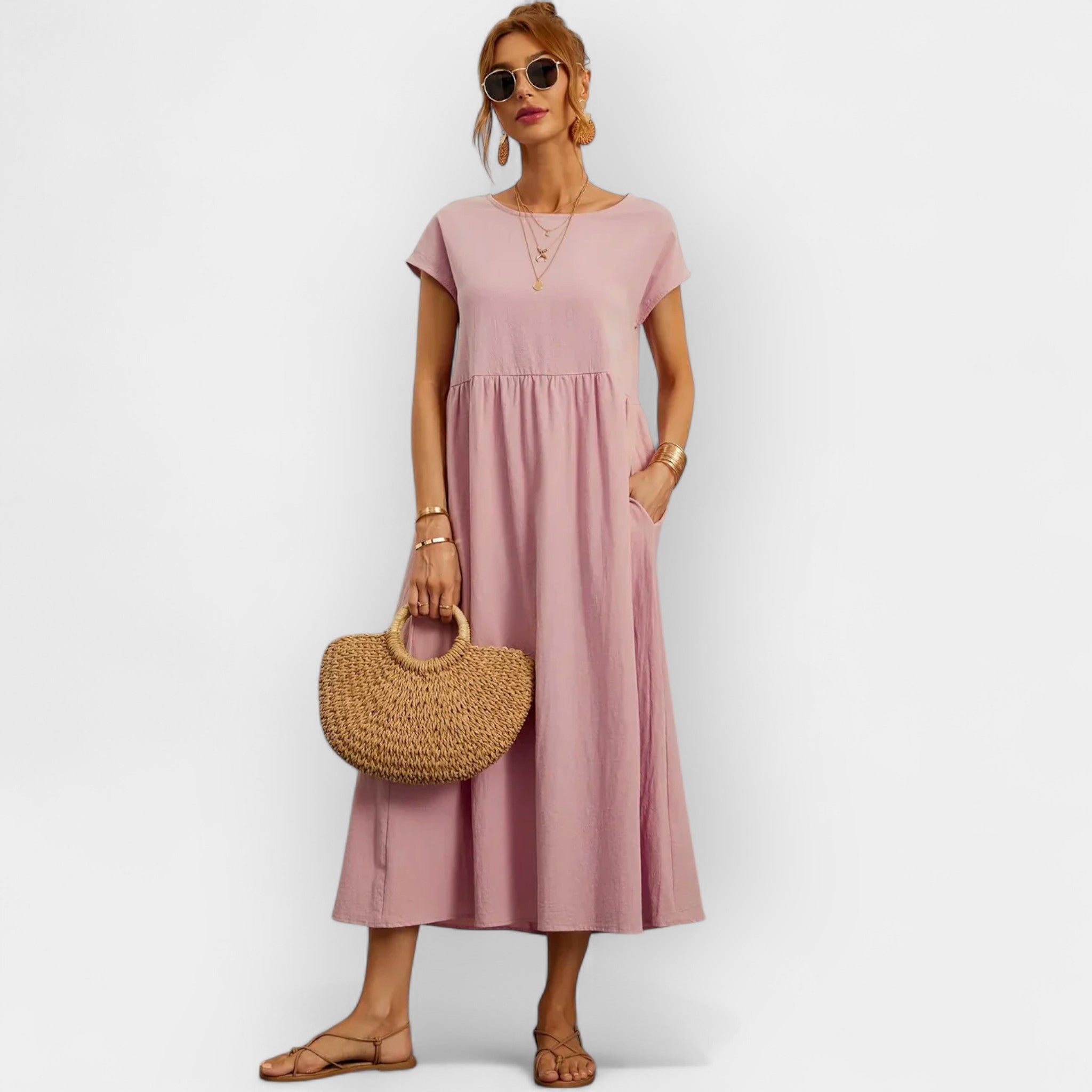 Vera — Flowing Wool Cotton Dress