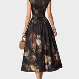 Elsa — Printed Floral Midi Dress