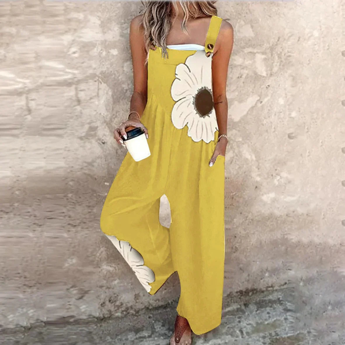 Margot — Printed Wide-Leg Short Jumpsuit