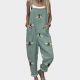 Tess — Fitted Printed Wide-Leg Jumpsuit