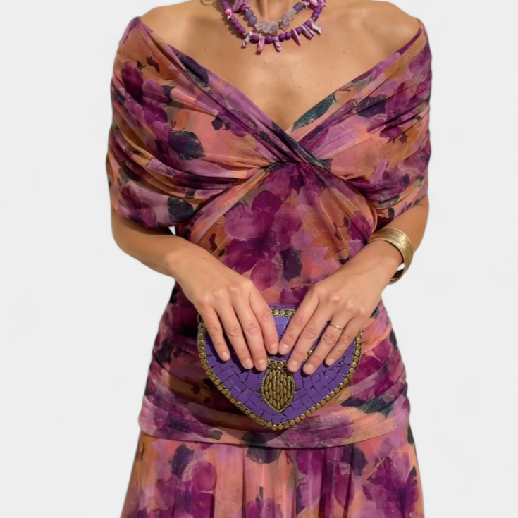 Zara — Floral V-Neck Long Dress