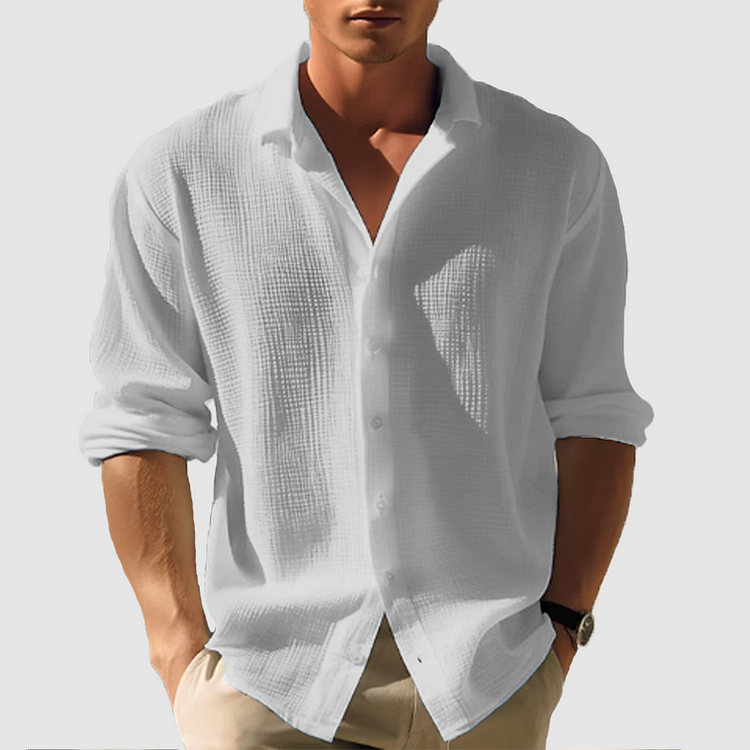 Miles — Men's Fitted Button Long Shirt