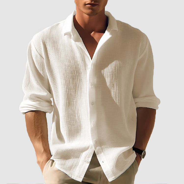 Miles — Men's Fitted Button Long Shirt