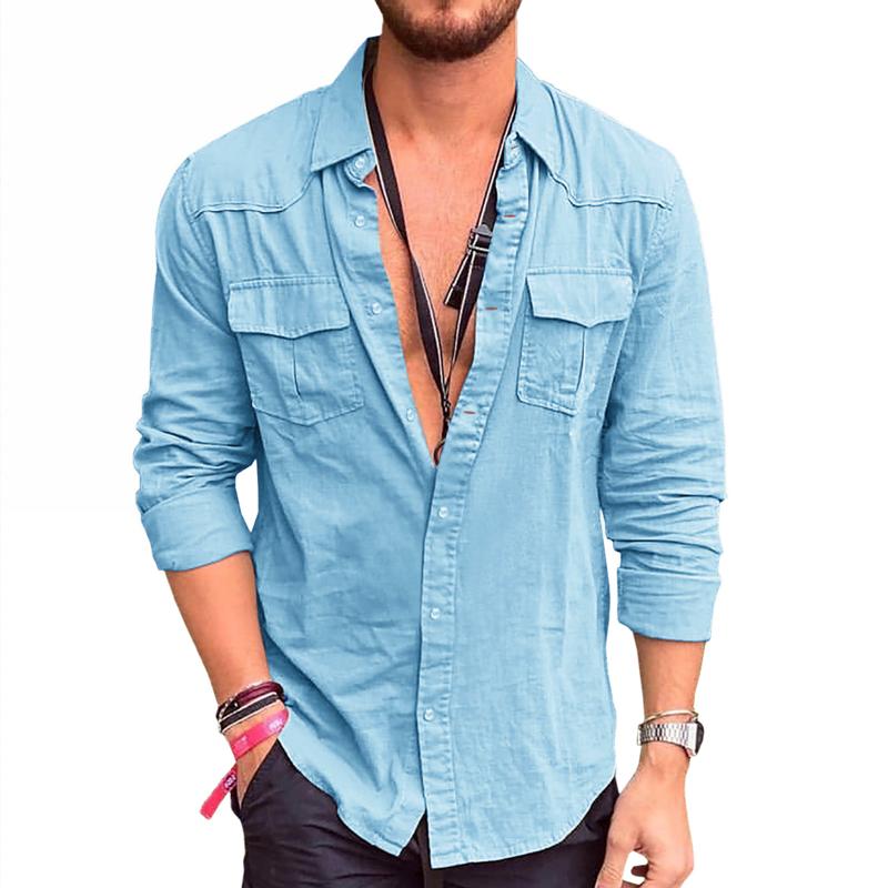 Theo — Men's Flowing Button Long Shirt