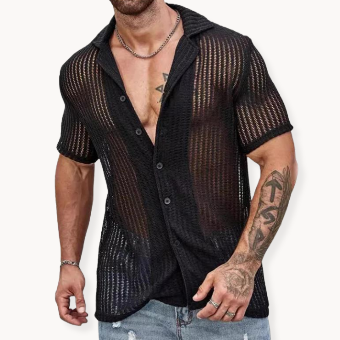 Ezra — Men's Flowing Printed Short Shirt