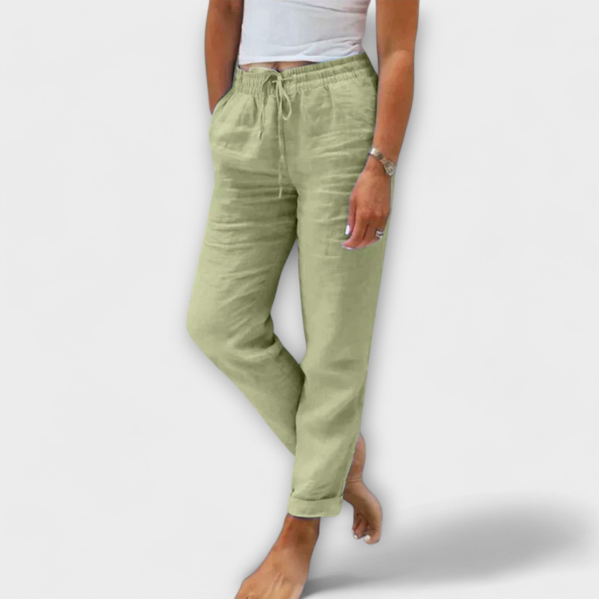 Tess — Flowing Linen Trousers