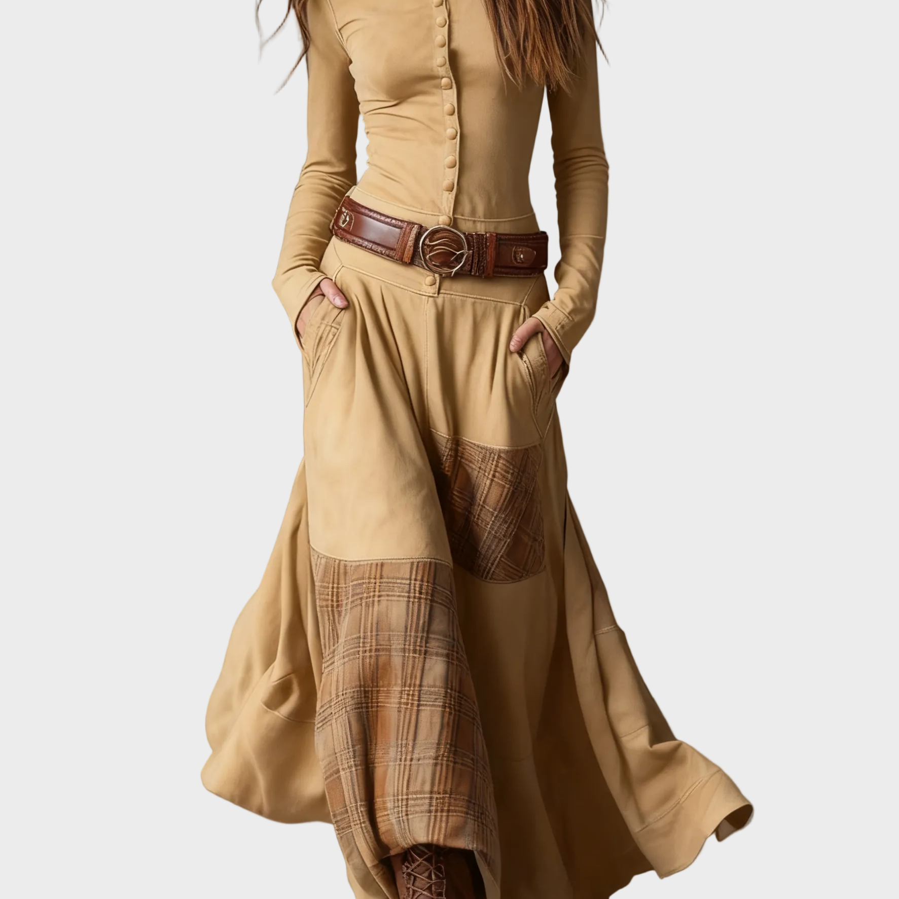 Camille — Belted Maxi Dress