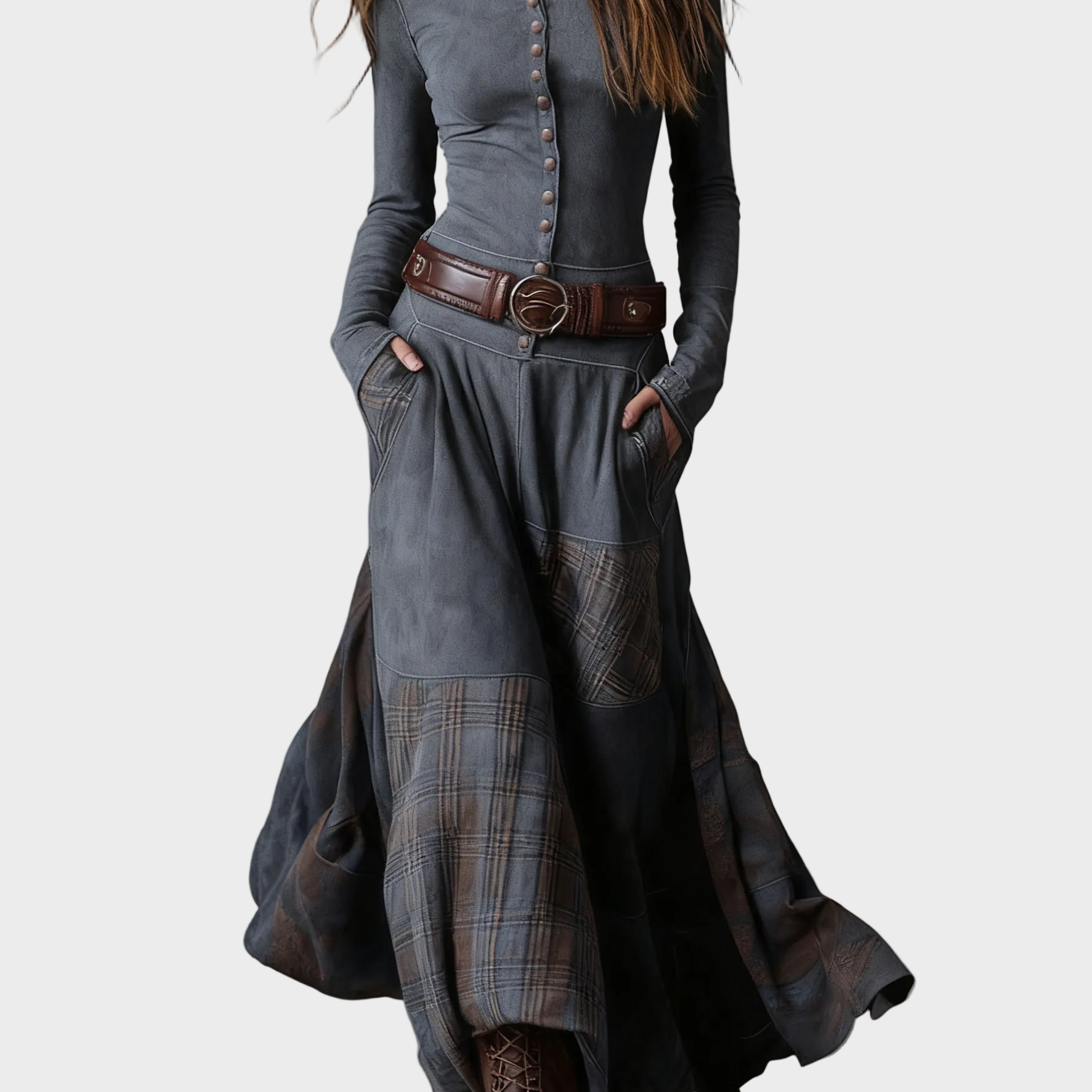 Camille — Belted Maxi Dress