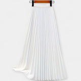 Georgia — Pleated Long Satin Skirt