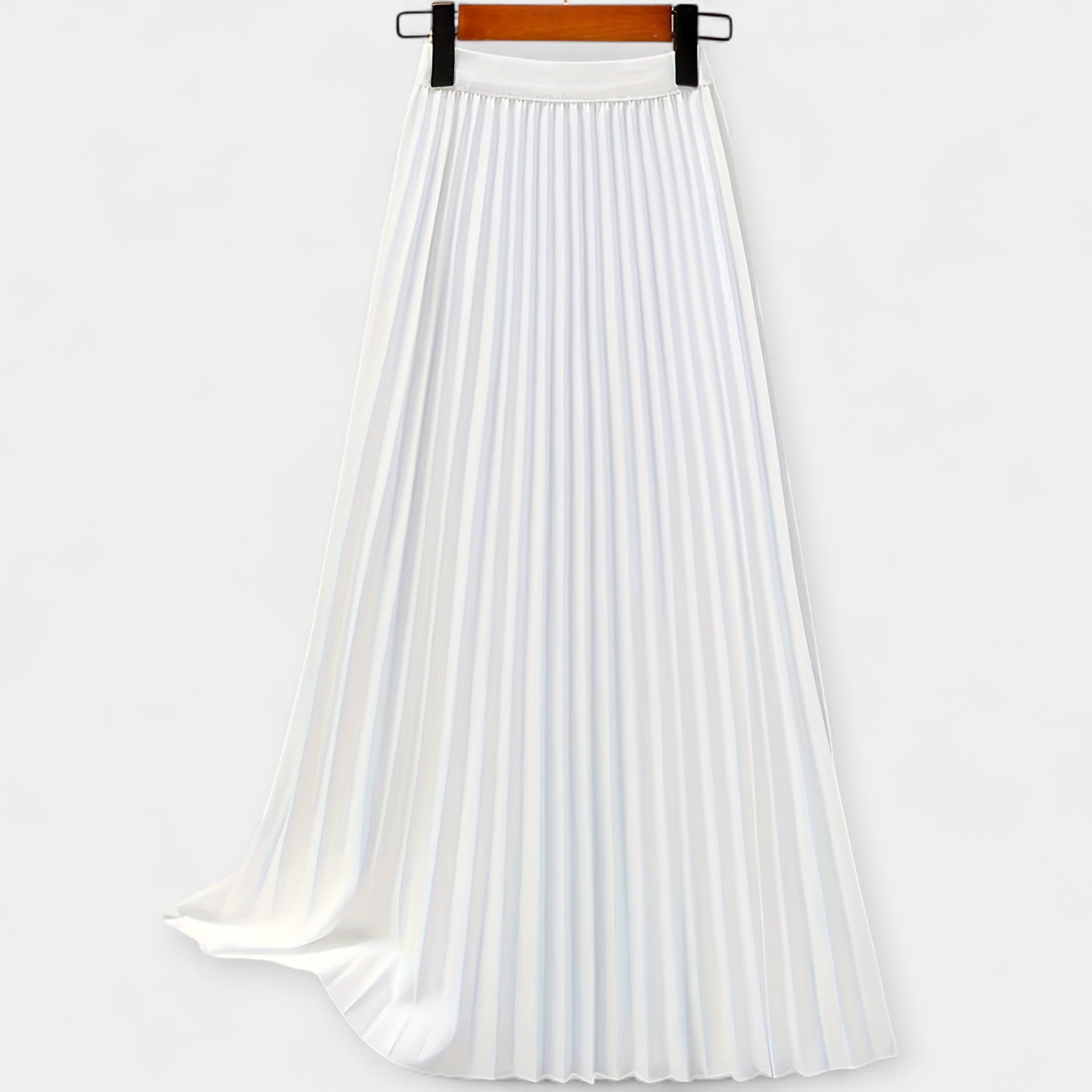 Georgia — Pleated Long Satin Skirt