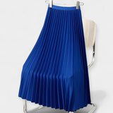Georgia — Pleated Long Satin Skirt