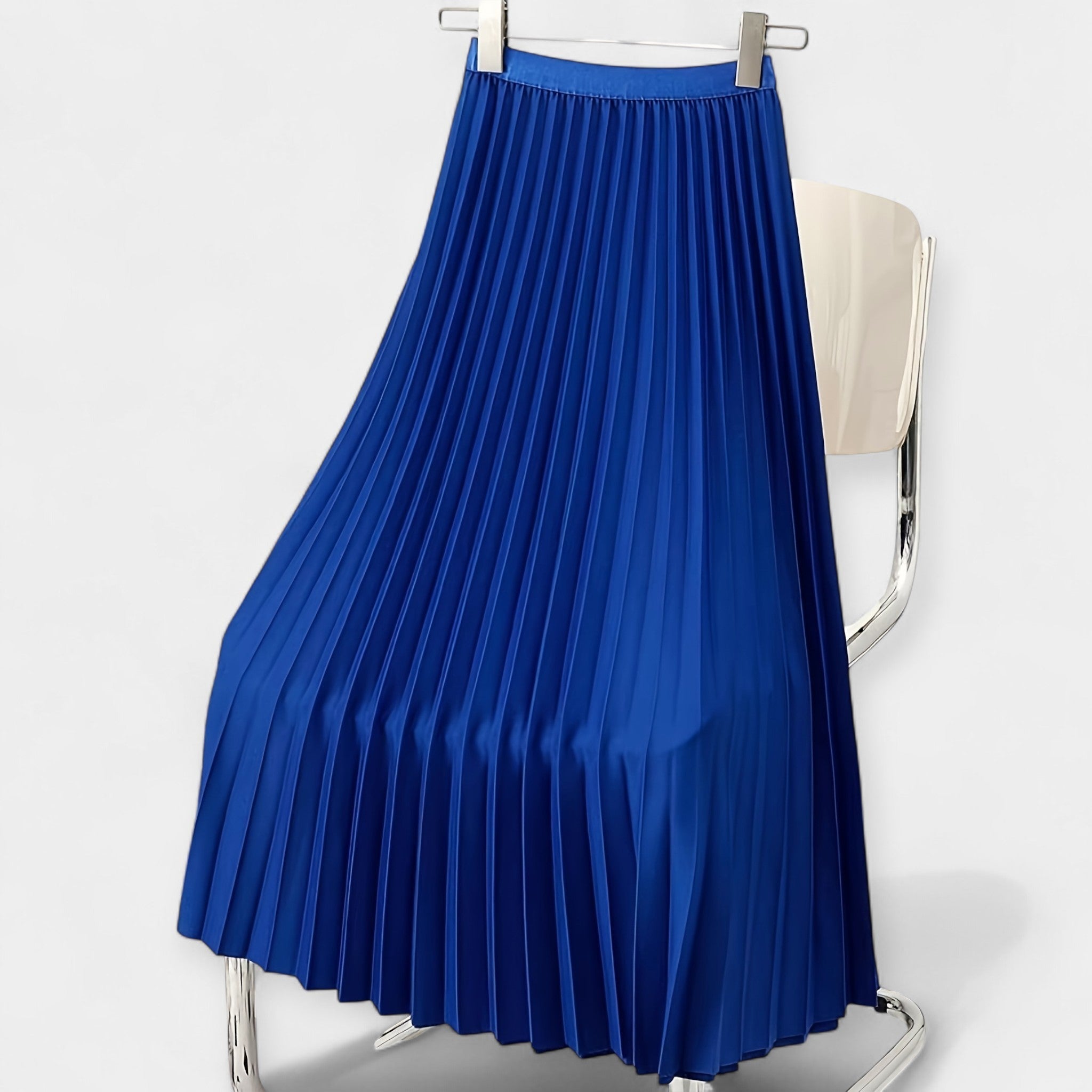 Georgia — Pleated Long Satin Skirt