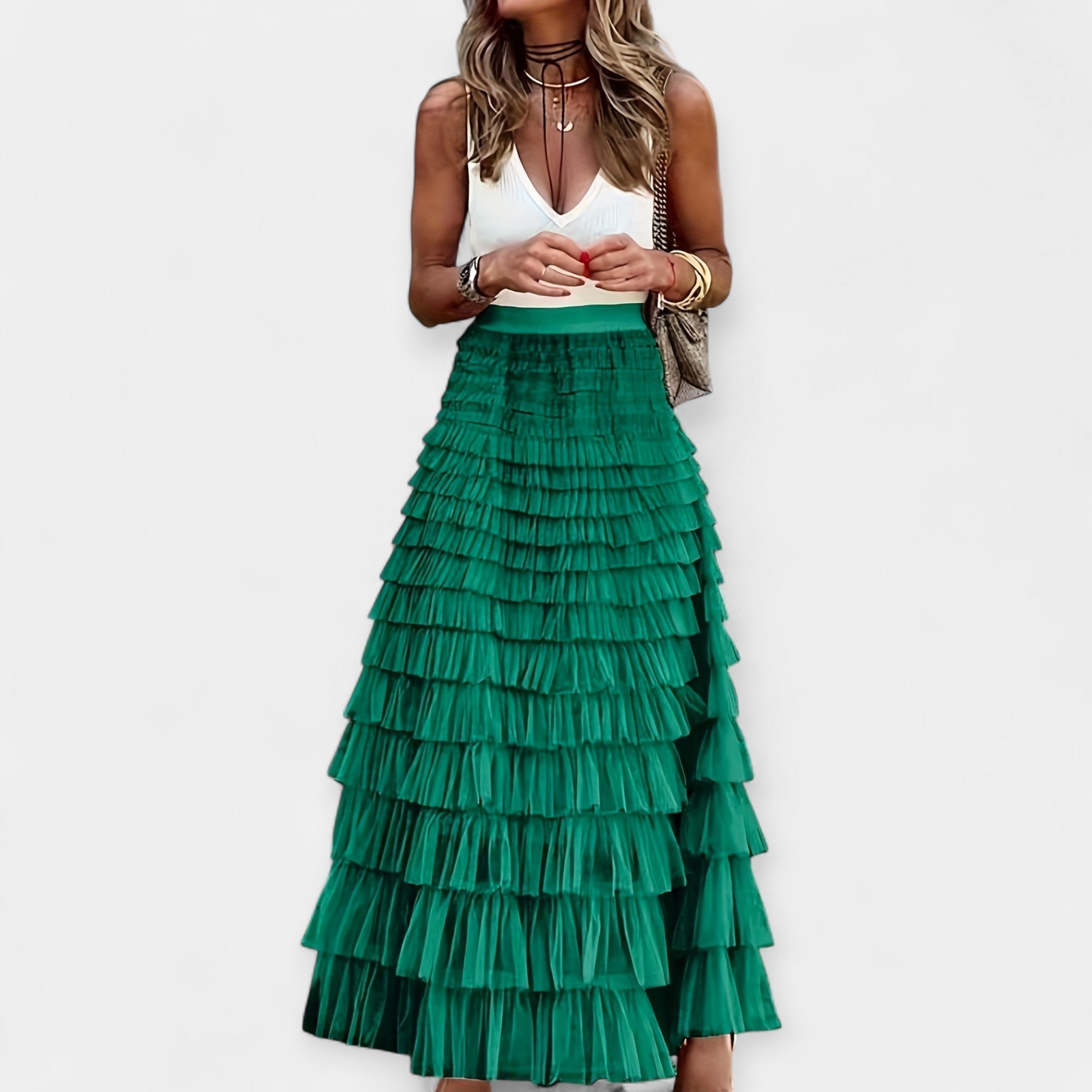 Valerie — Boho Satin Skirt