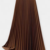 Georgia — Pleated Long Satin Skirt