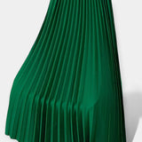 Georgia — Pleated Long Satin Skirt