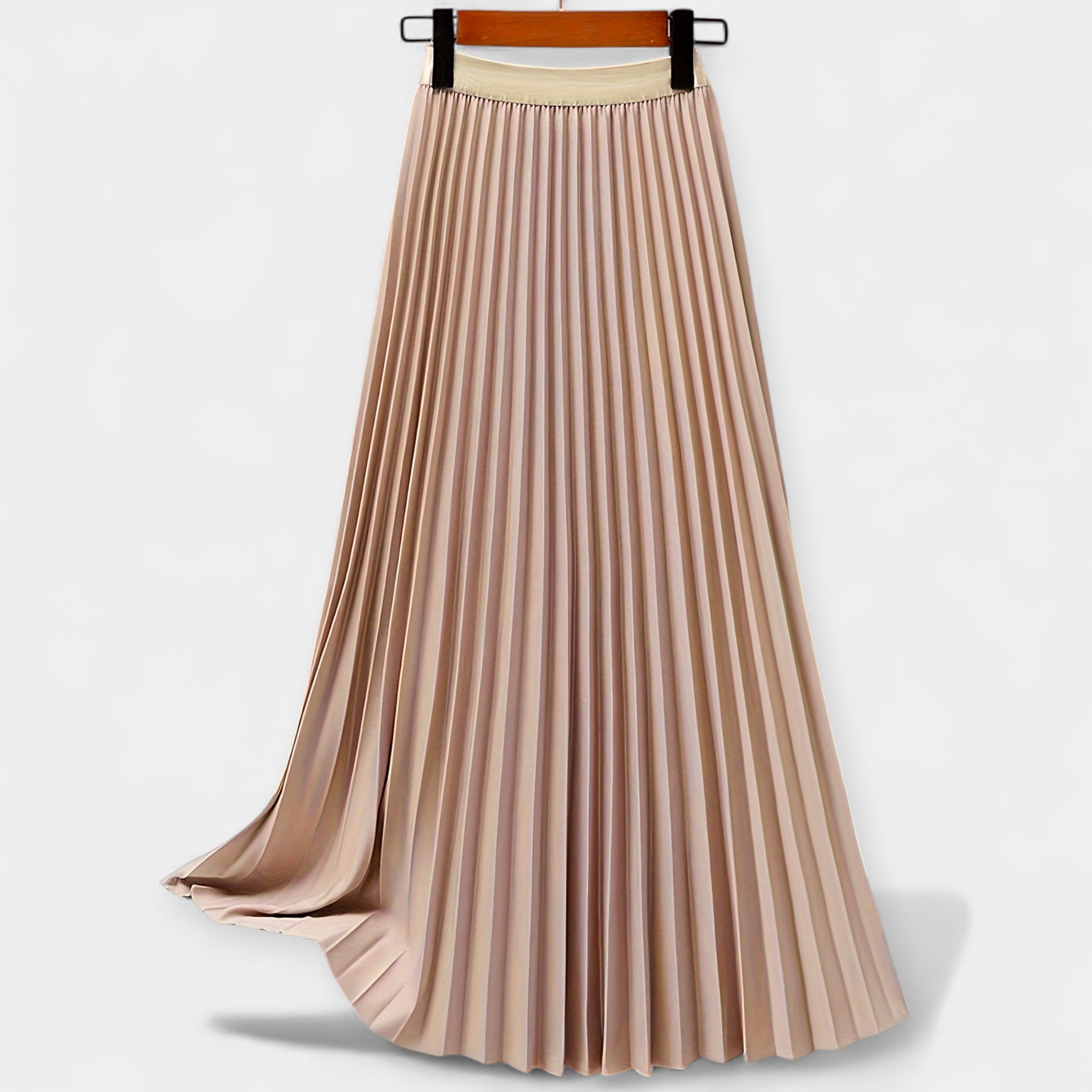 Georgia — Pleated Long Satin Skirt